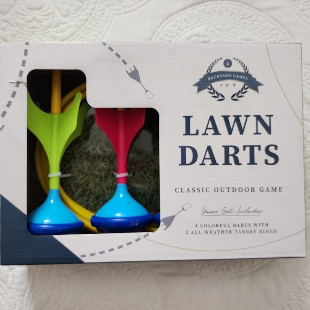 Lawn Darts - Classic Outdoor Game Set with Colorful Darts